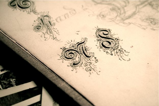 Photograph of some hand-drawn versals