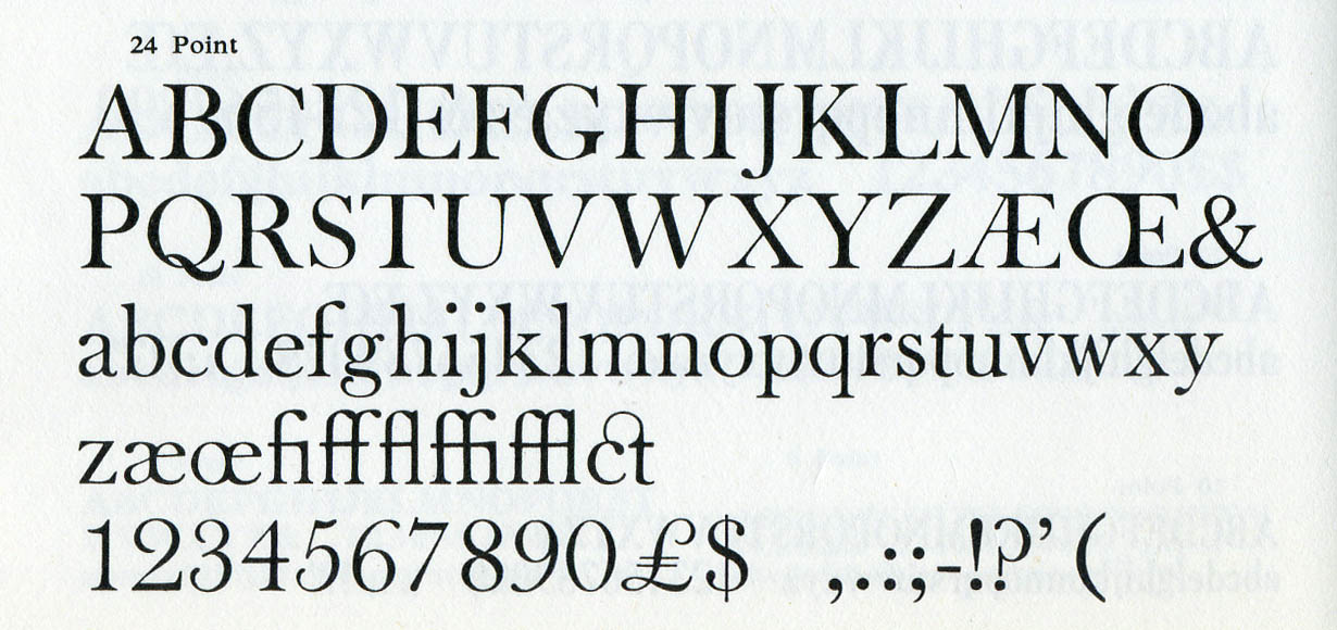 Stephenson, Blake 1960s specimen featuring their version of Fry’s Baskerville